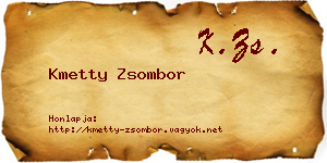 Kmetty Zsombor névjegykártya